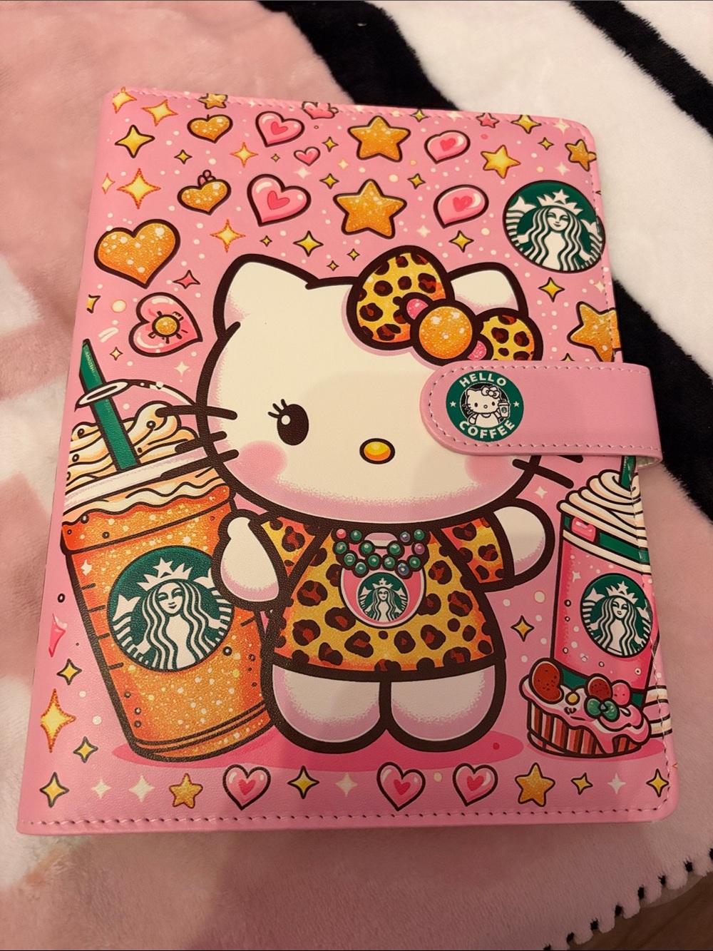 Starbucks Pink Hello Kitty Leopard-Accent Notebook Cover